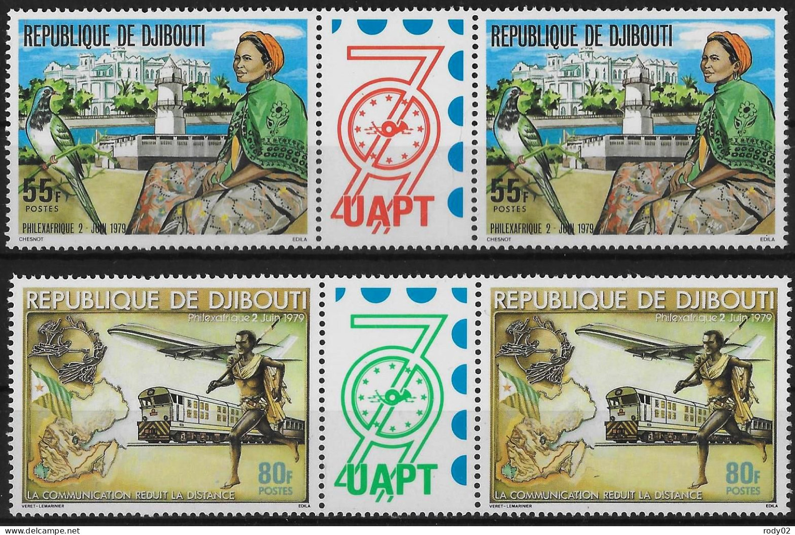 DJIBOUTI - PHILEXAFRIQUE II - N° 502A ET 503A - NEUF** MNH - Yibuti (1977-...)