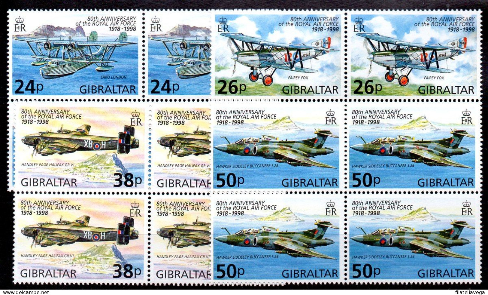 Gibraltar Series De Bloque De Cuatro Nº Yvert 823/26 + 827/30 + 835/38 +839/43 + 844/47 + 848/52 + 935/38 ** - Gibraltar