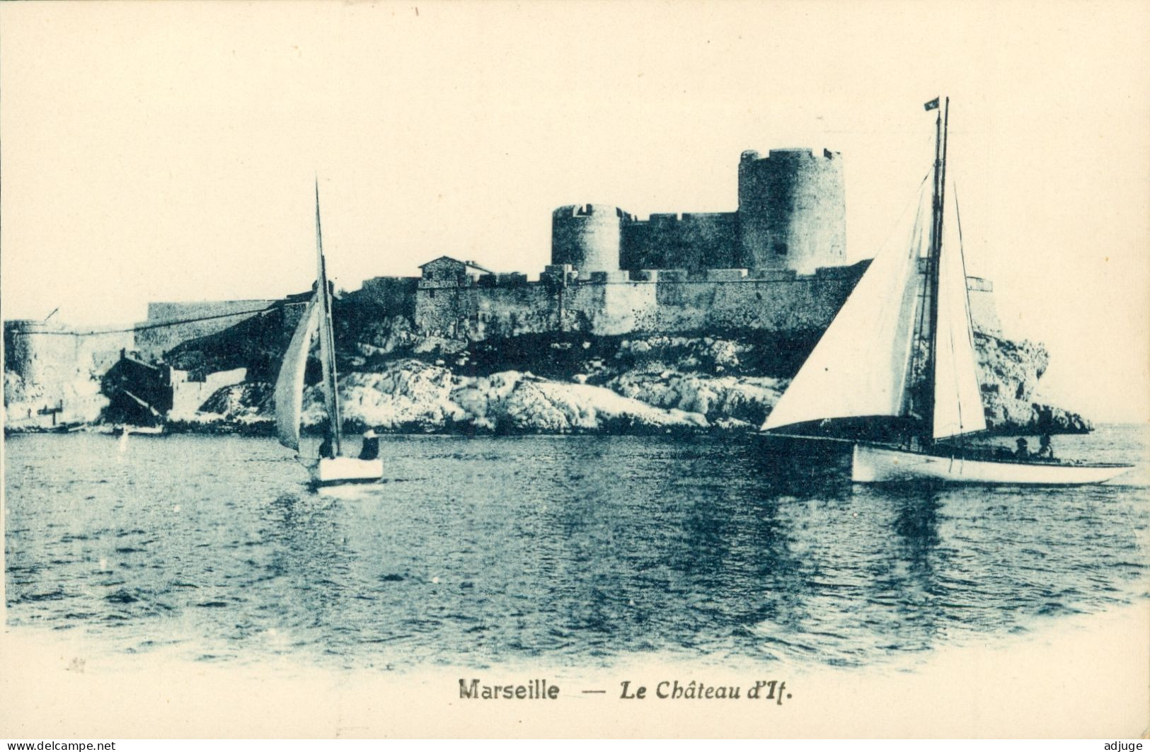 CPA - MARSEILLE -  Le Château D'IF, Voiliers- Ann.1900 Env. *2 Scans - Château D'If, Frioul, Iles ...