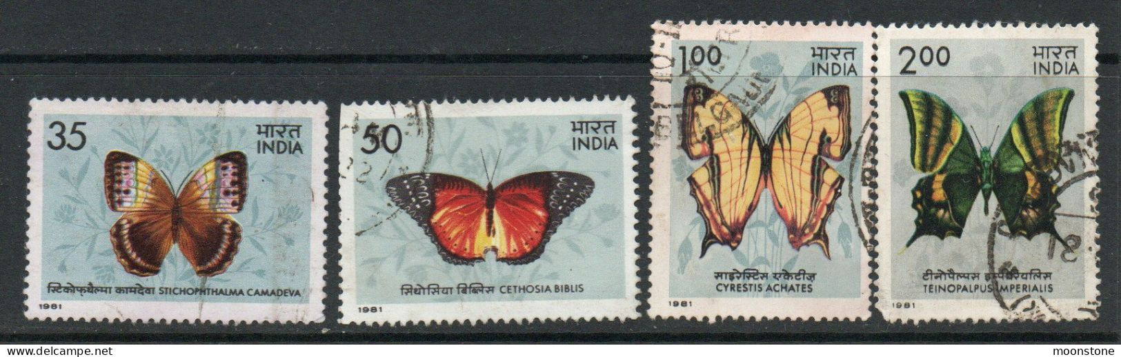 India 1981 Butterflies Set Of 4, Used , SG 1019/22 (E) - Gebruikt