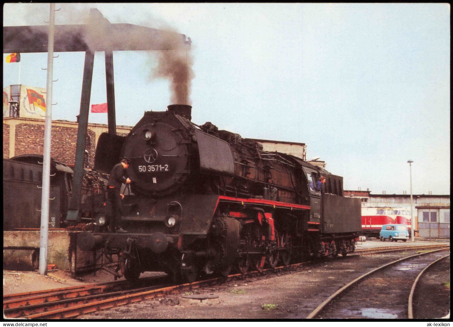 Rostock Dampflok BR 50 Im Betriebswerk Ostseebezirk RAW Stendal 1985 - Rostock