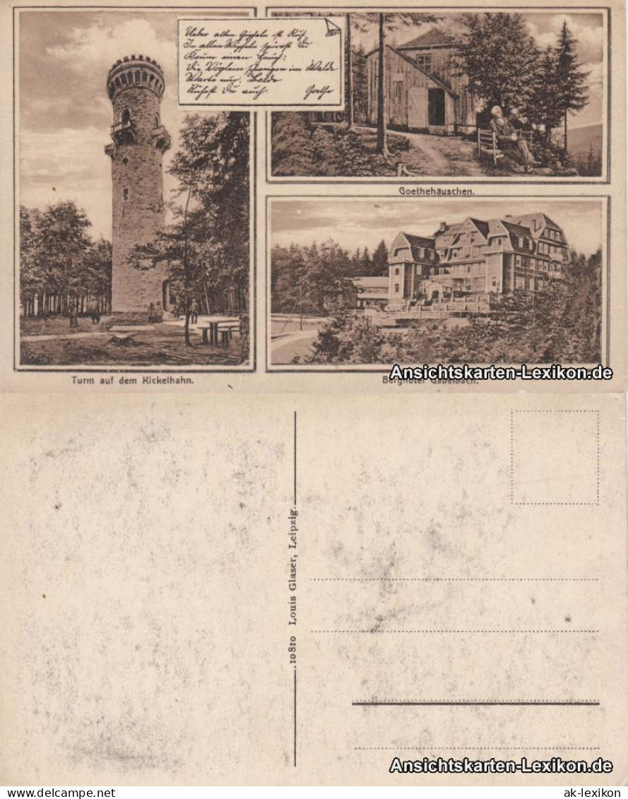 Ilmenau 3 Bild Kickelhahn, Berghotel Gabelbach Und Goethehäuschen 1920  - Ilmenau