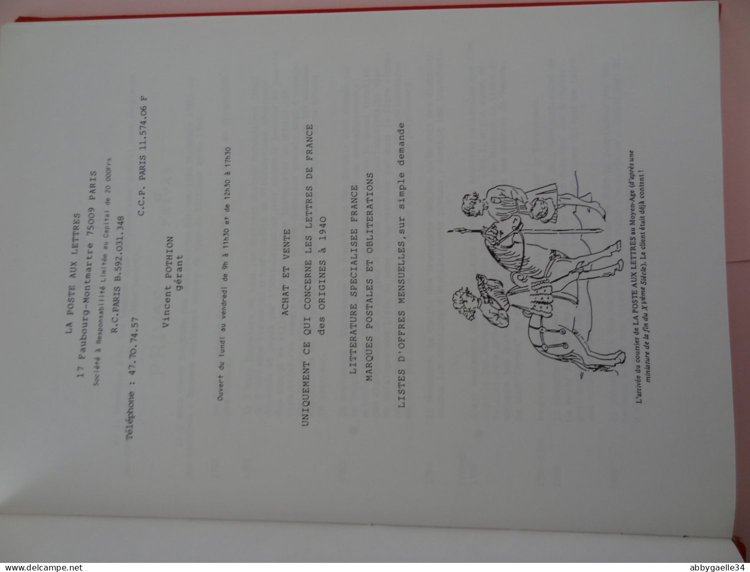 Catalogue Des Marques Postales Linéaires France 1792-1832 Et Marques Manuscrites Des Distributions Pothion 1987 - France