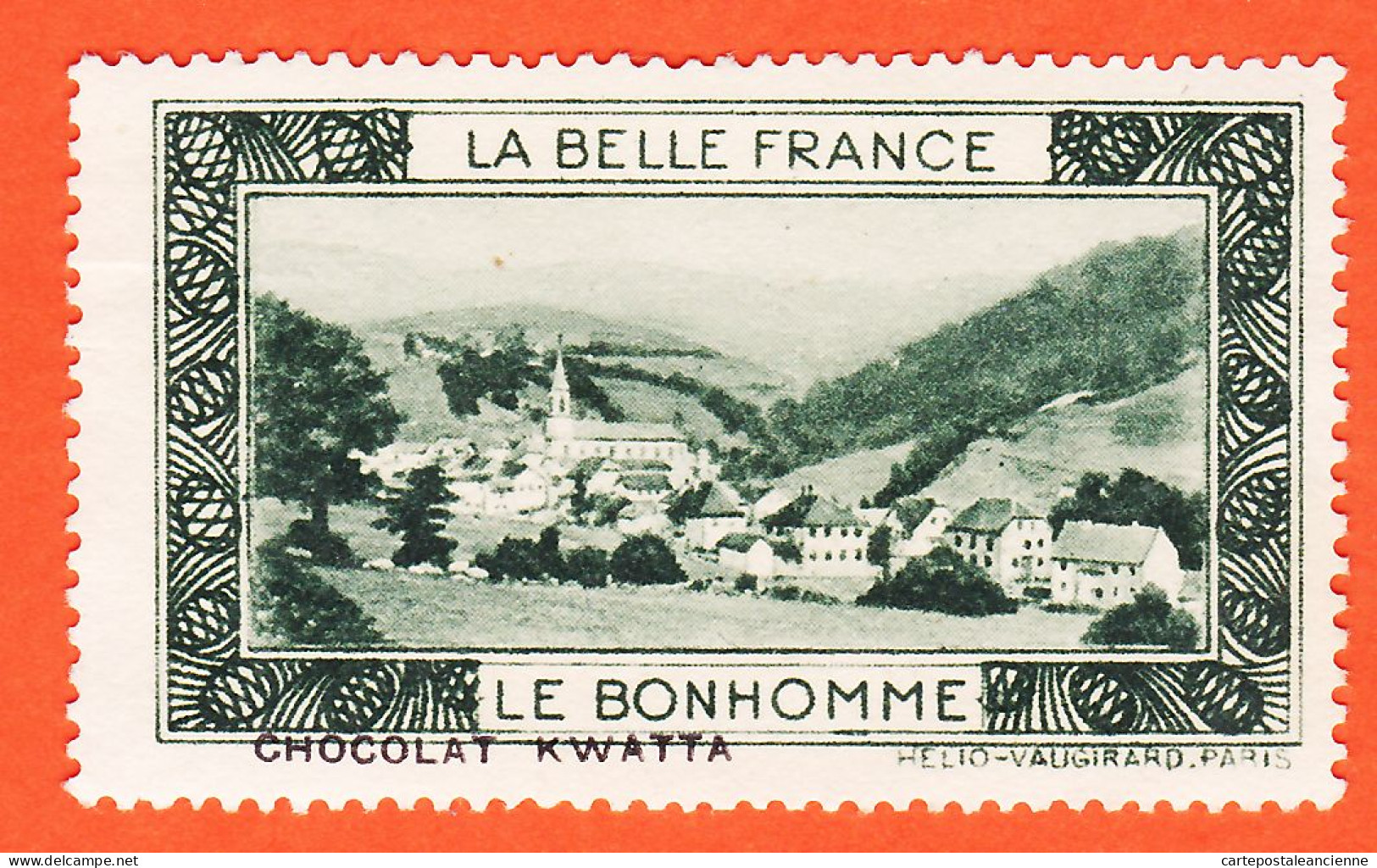 00161 ● (1) LE BONHOMME 68-Haut Rhin Pub Chocolat KWATTA Vignette Collection BELLE FRANCE HELIO-VAUGIRARD Erinnophilie - Tourisme (Vignettes)