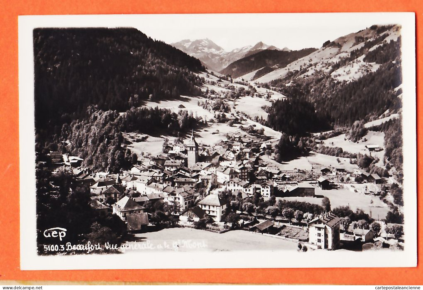 00256 ● BEAUFORT 73-Savoie Vue Générale Et Le GRAND MONT 1950s Photo-Bromure HOURLIER-BOUQUERON 5100-3 La Tronche Isère - Beaufort
