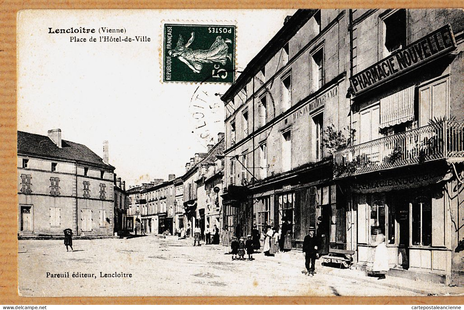 00251 ● LENCLOITRE 86-Vienne Pharmacie Nouvelle Place De Hotel-de-Ville 1910s à GIRAUD Paris -PAREUIL - Lencloitre