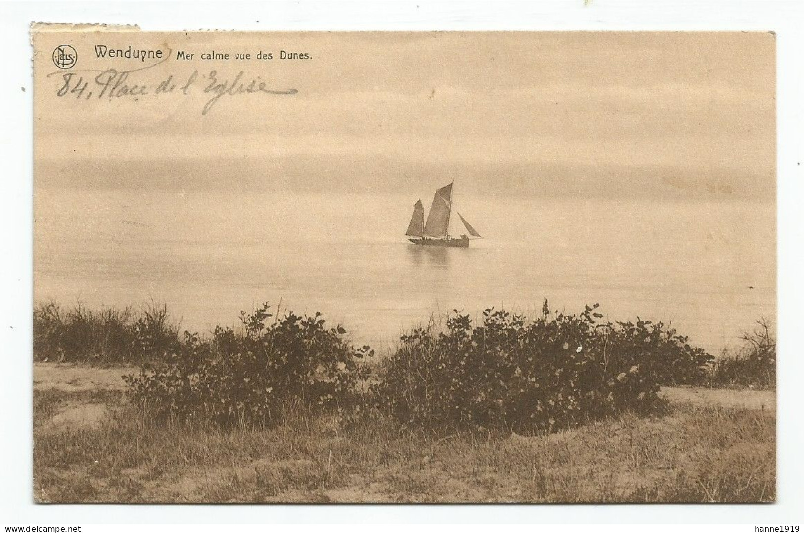 Wenduine Mer Calme Vue Des Dunes Vissersboot Barque De Pêche Htje - Wenduine