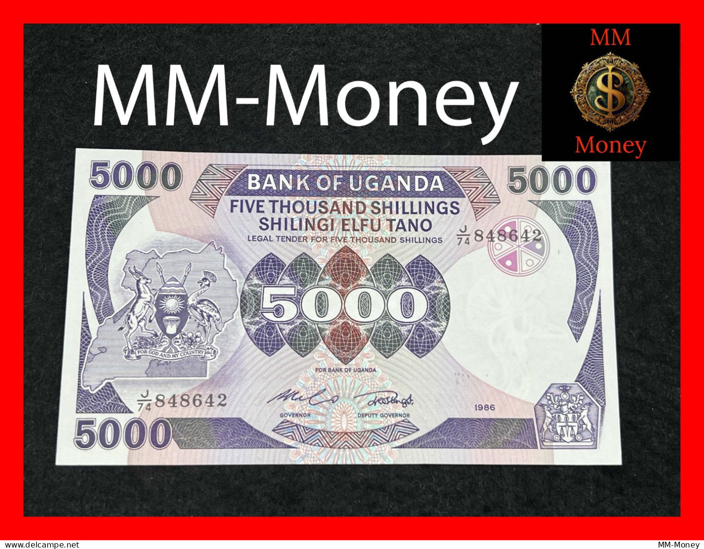 UGANDA  5.000  5000  Shillings  1986  P. 24     UNC - Ouganda