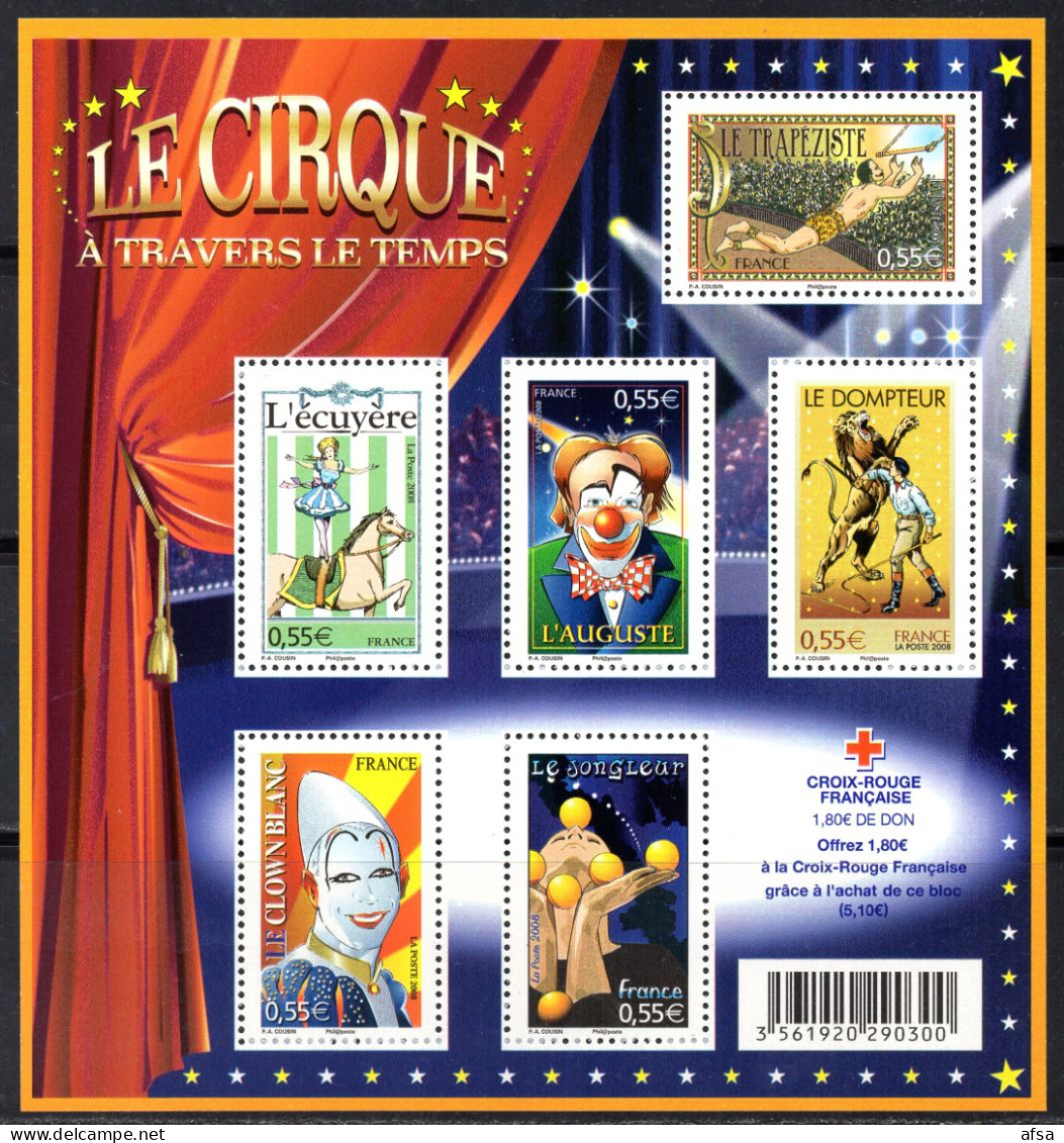 France 2008- Bloc-feuillet N° 121-Le Cirque - Zirkus