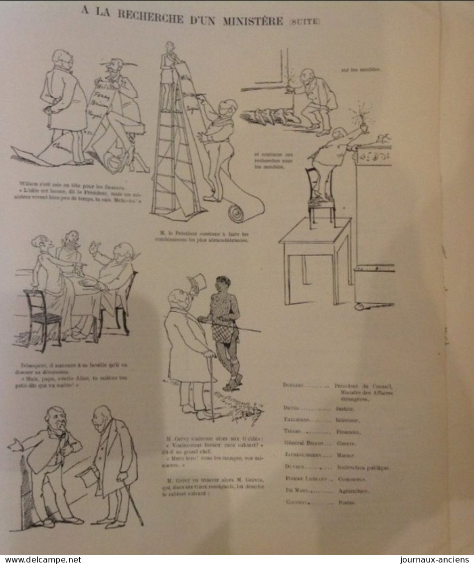 1882 LE MONDE PARISIEN - CARICATURE Mr FREYCINET - AFFAIRES D'EGYPTE - RECHERCHE MINISTERE - JARDIN D'ACCLIMATATION - Zeitschriften - Vor 1900