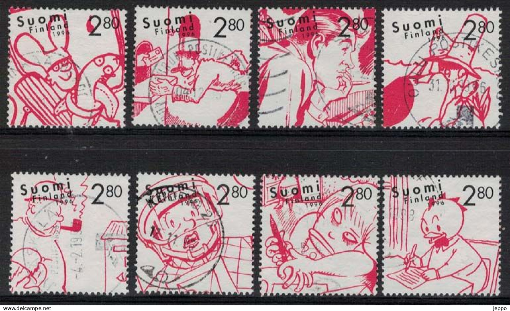 1996 Finland, Cartoons 100 Years Complete Set Used. - Usati