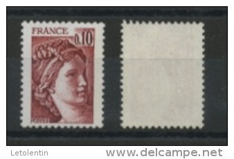 FRANCE - 0,10 BRUN TYPE SABINE G Mate   - N° Yvert 1965a ** - 1977-1981 Sabine De Gandon