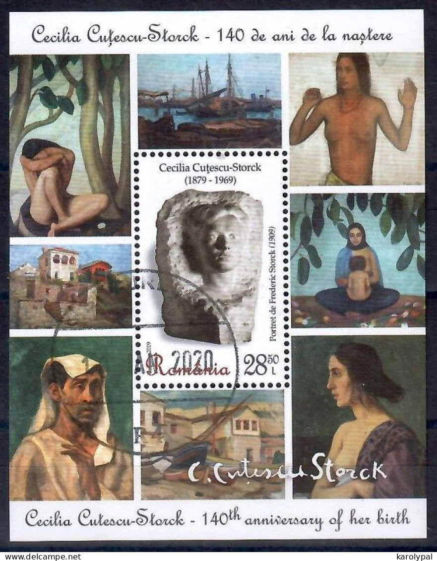 Romania, 2019 CTO, Mi.bl.  Nr. 779,     140th Anniversary Of Birth Of Cecilia Cuțescu-Storck, Artist - Used Stamps