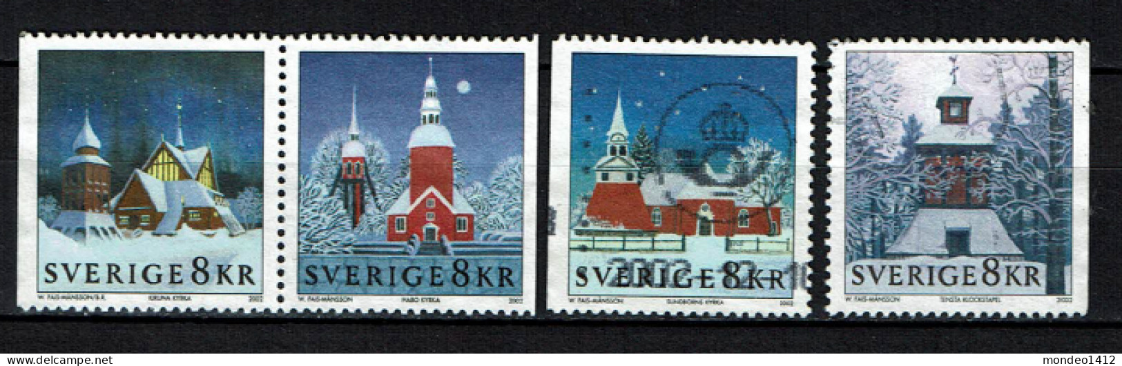 Sweden 2002 - Merry Christmas - Churches  - Used - Used Stamps