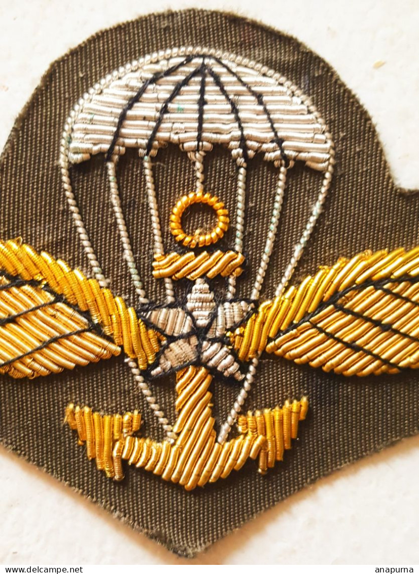 Brevet Parachutiste De L’aéronavale Pour Le Commando Ponchardier. Cannetile De Belle Facture, Refabrication - Escudos En Tela