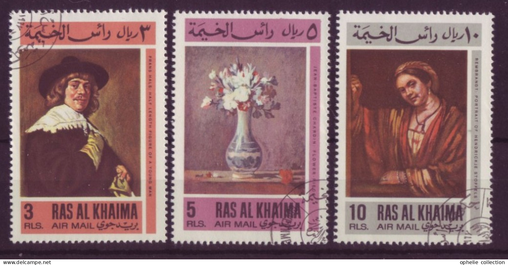 Asie - Ras-el-Khaima - Tableaux - 3 Timbres Différents - 6944 - Ra's Al-Chaima