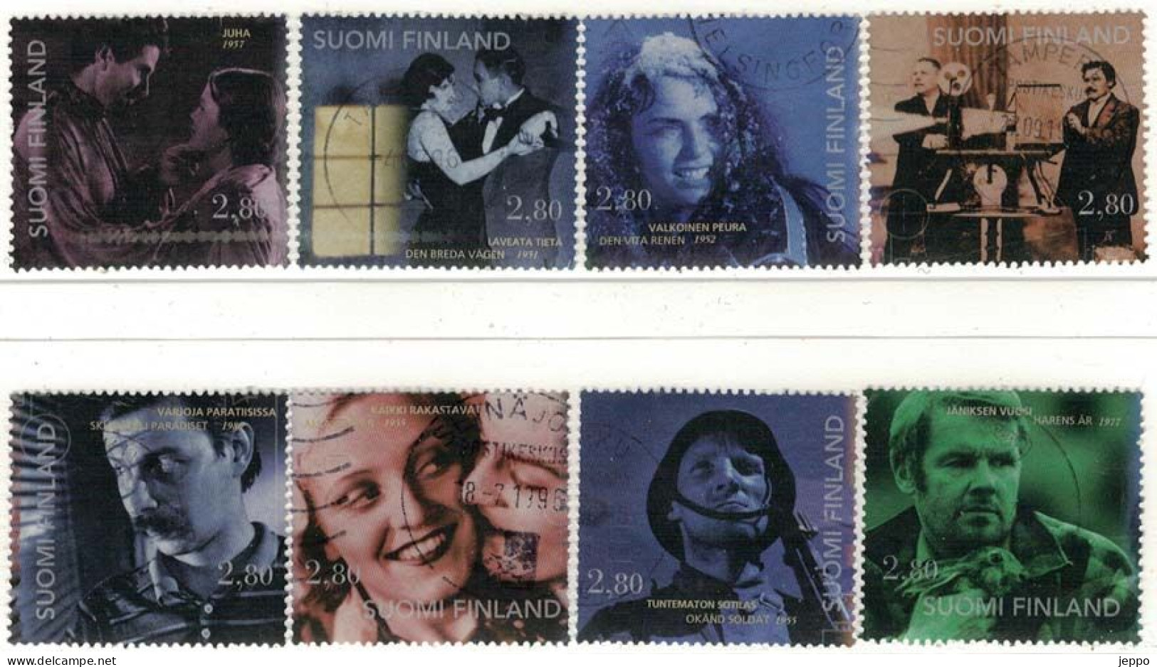 1996 Finland, Finnish Movie 100 Years Complete Set Used. - Used Stamps