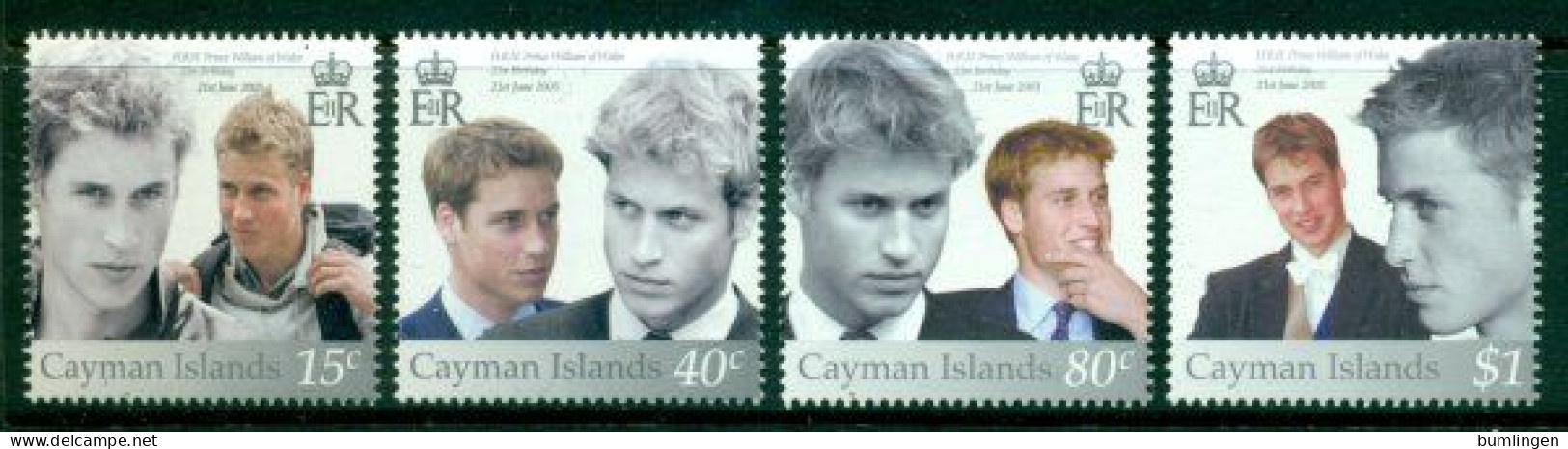 CAYMAN ISLANDS 2003 Mi 949-52** 21st Anniversary Of Prince William [B705] - Royalties, Royals