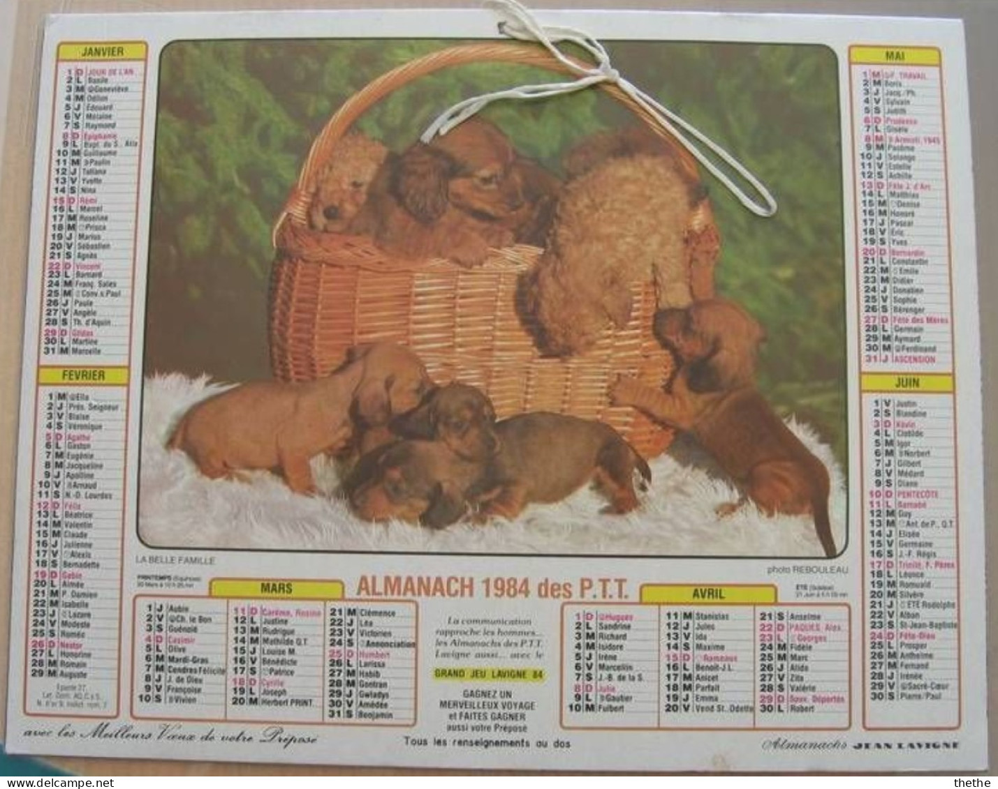 FRANCE - Almanach Des P.T.T 1984 - Tamaño Grande : 1981-90