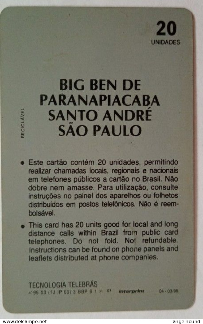 Brazil 20 Units - Big Ben De ParanaPiacaba Santo Andre Sao Paolo - Brésil