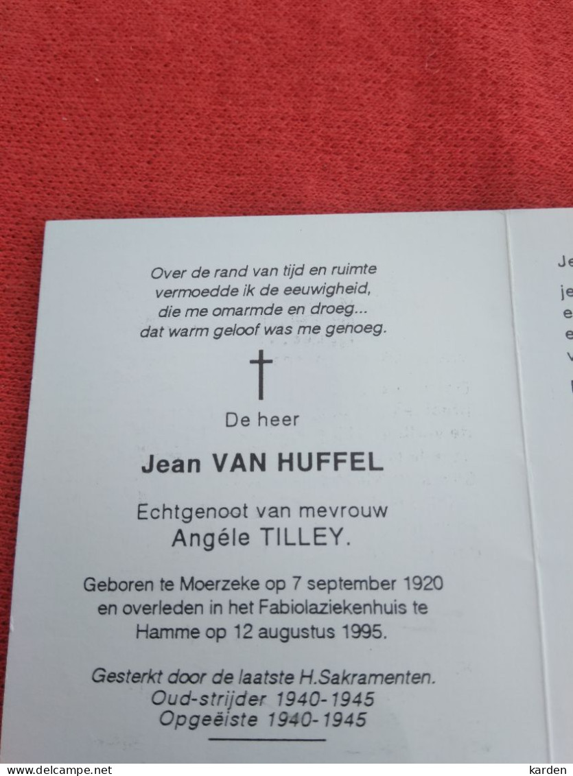 Doodsprentje Jean Van Huffel / Moerzeke 7/9/1920 Hamme 12/8/1995 ( Angèle Tilley ) - Religion & Esotérisme