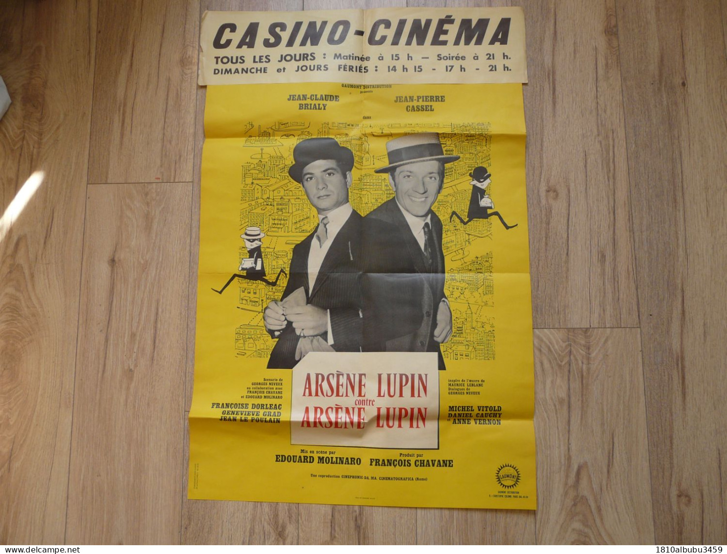 AFFICHE ANCIENNE ORIGINALE - ARSENE LUPIN CONTRE ARSENE LUPIN - Jean-Claude BRIALY - Jean-Pierre CASSEL ( MOLINARO) - Posters