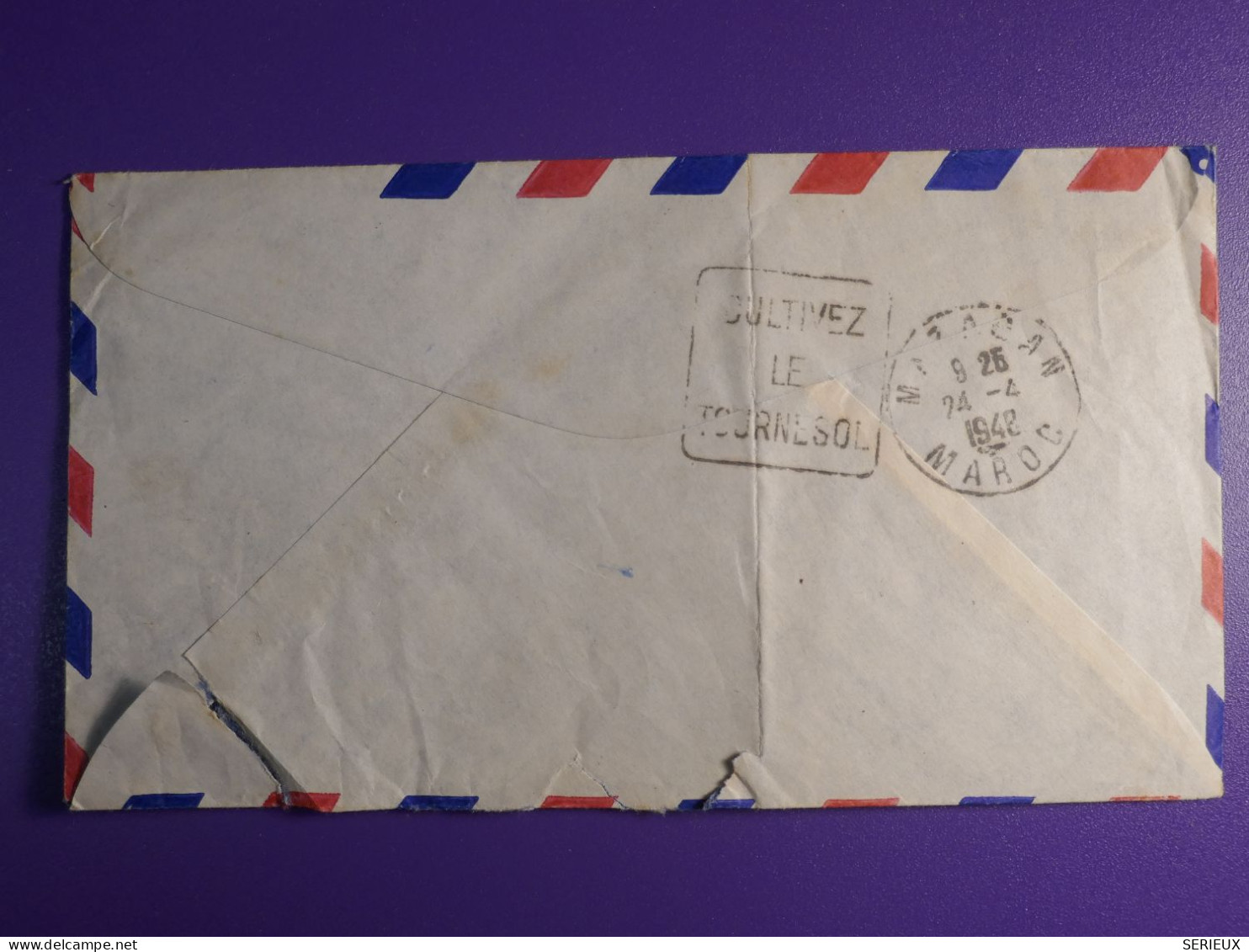 DN6 CAMEROUN BELLE LETTRE RARE HAUT COMMISSAIRE 1943 A MAZAGAN MAROC ++ AFFRANCH. PLAISANT - Lettres & Documents