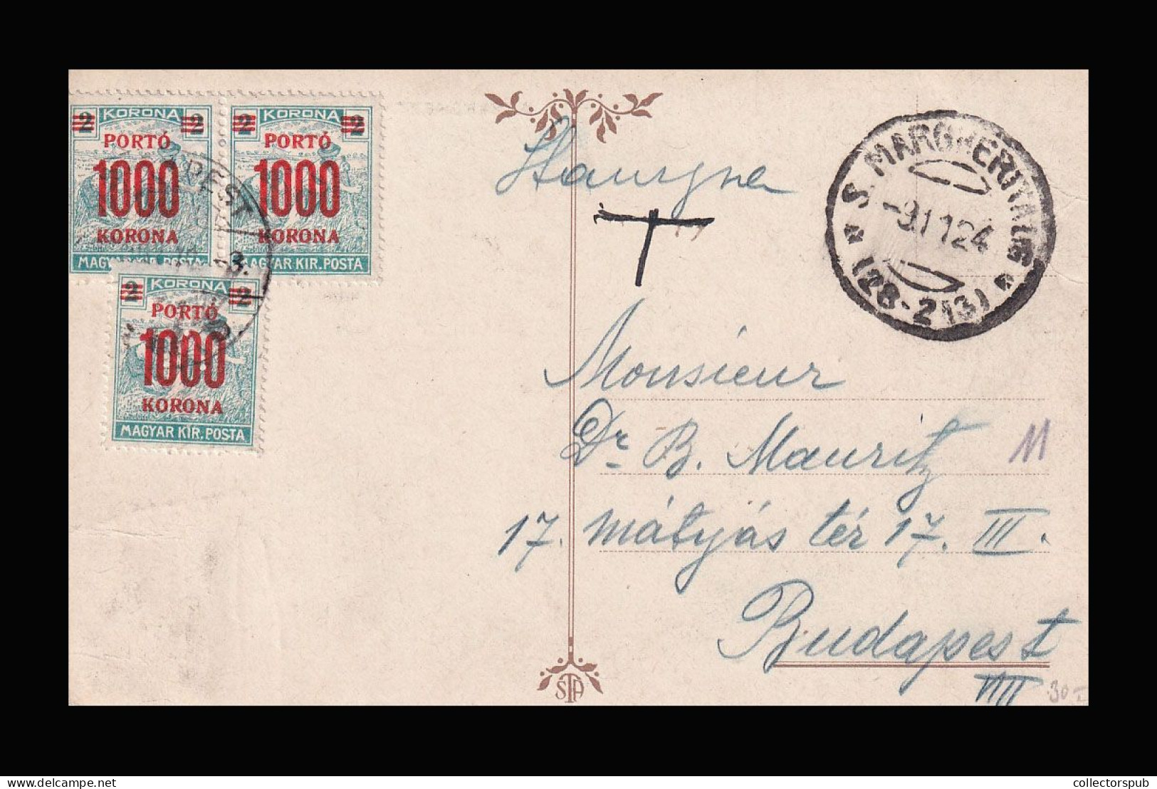 1924. Postcard From Italy With Postage Due Stamps - Brieven En Documenten