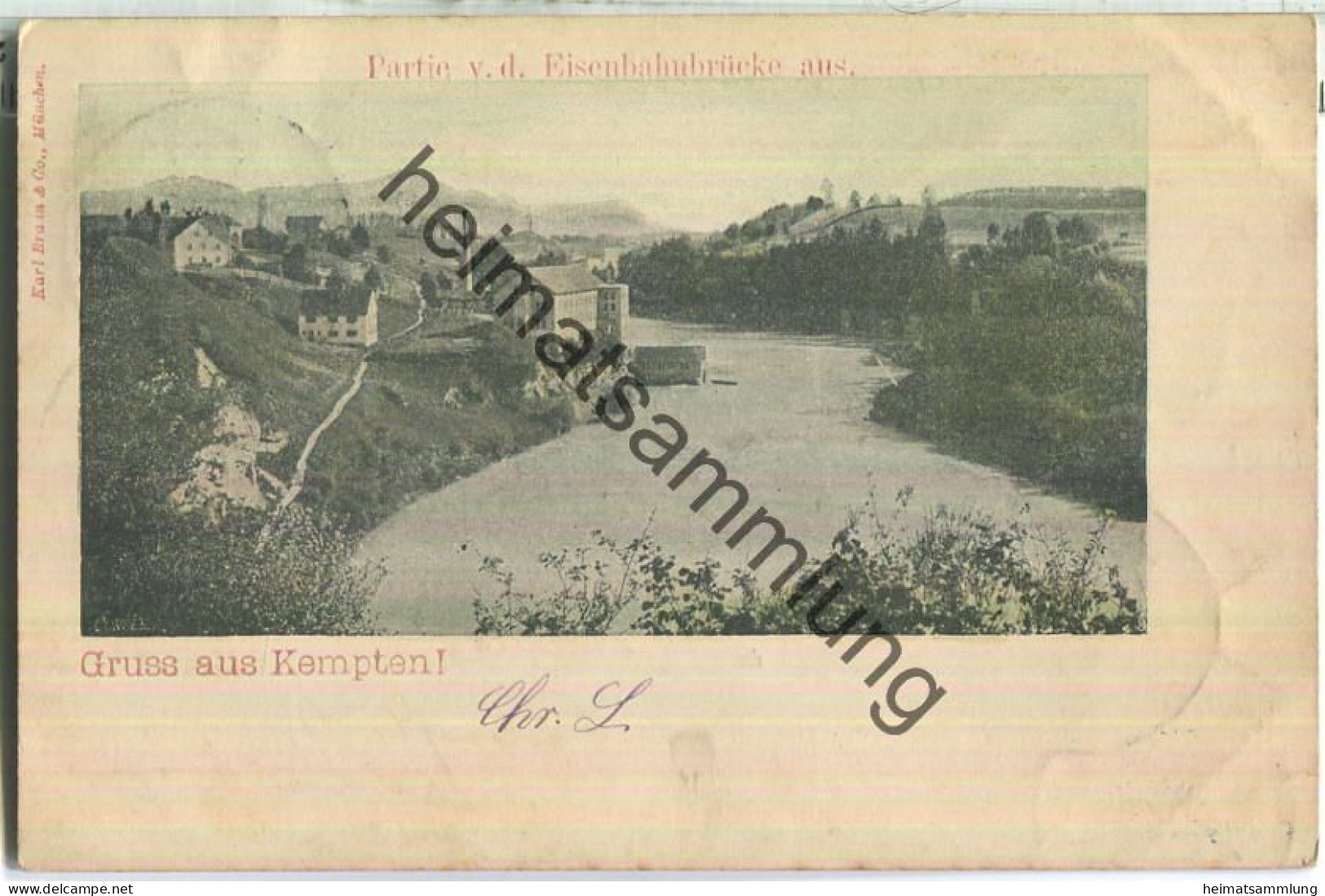 Kempten - Partie Von Der Eisenbahnbrücke Aus - Verlag Karl Braun & Co München - Kempten