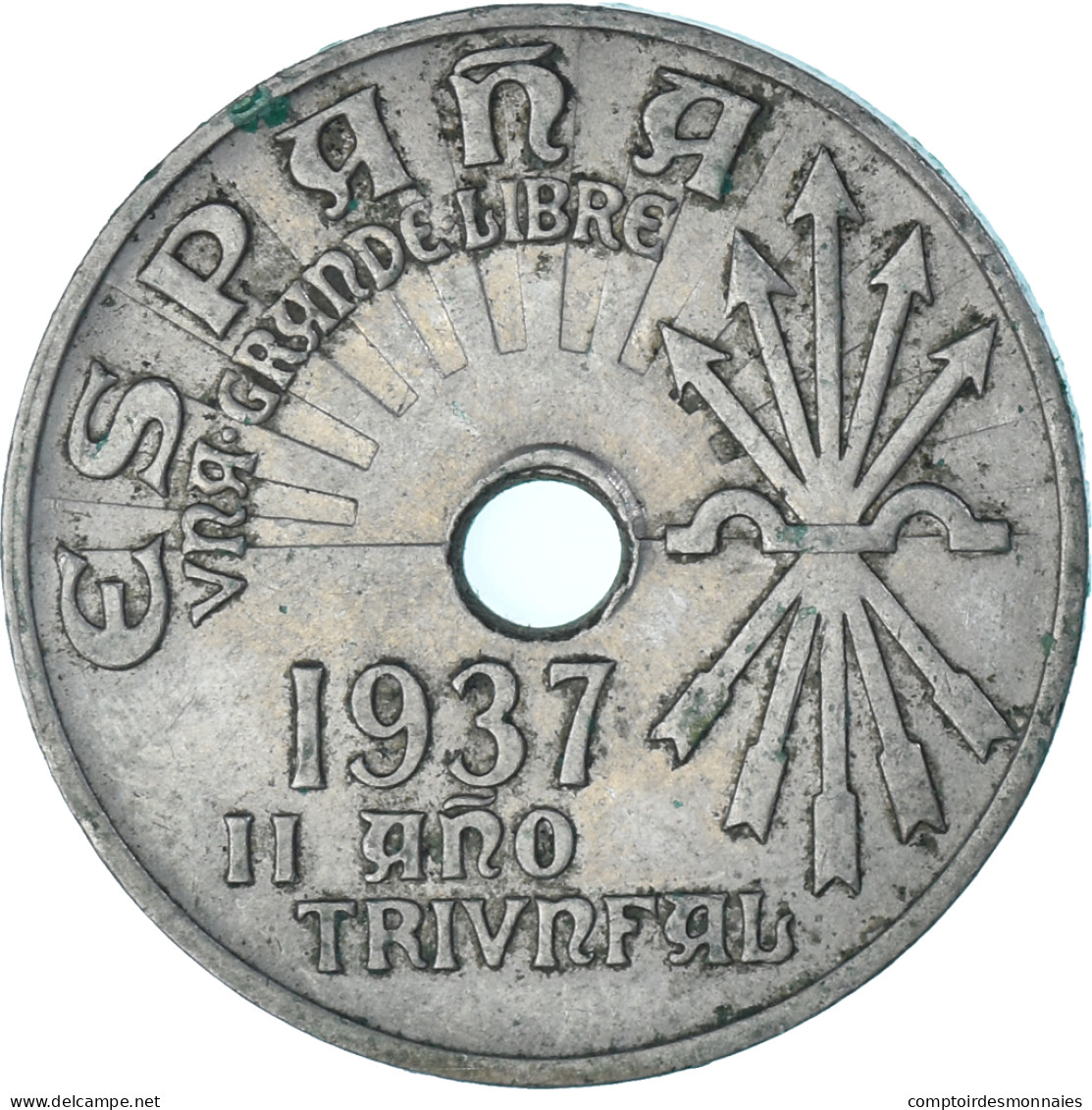 Monnaie, Espagne, 25 Centimos, 1937 - 25 Centesimi