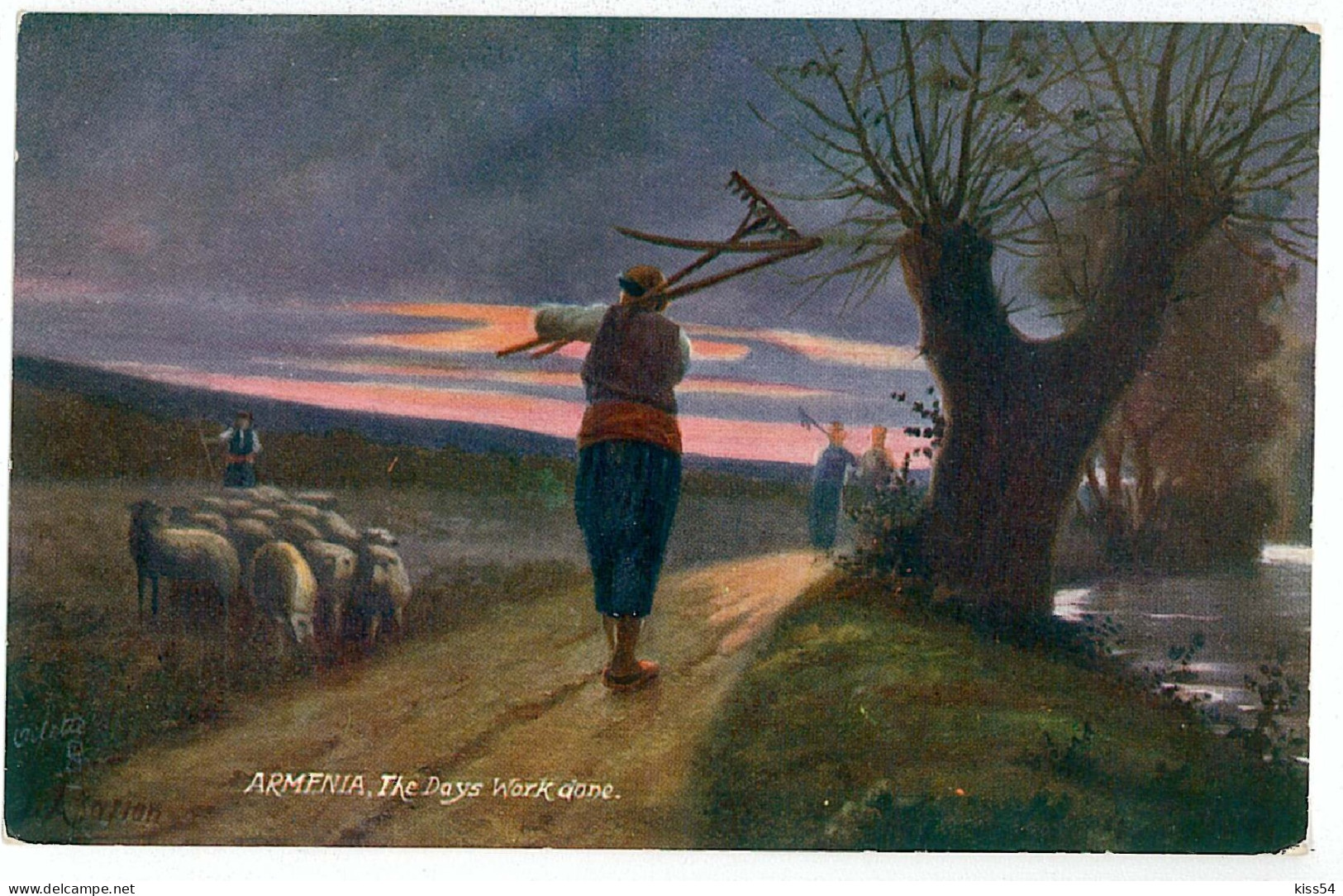 AR 3 - 7553 Peasants And Shepherd With Sheep, Armenia - Old Postcard - Unused - Armenien