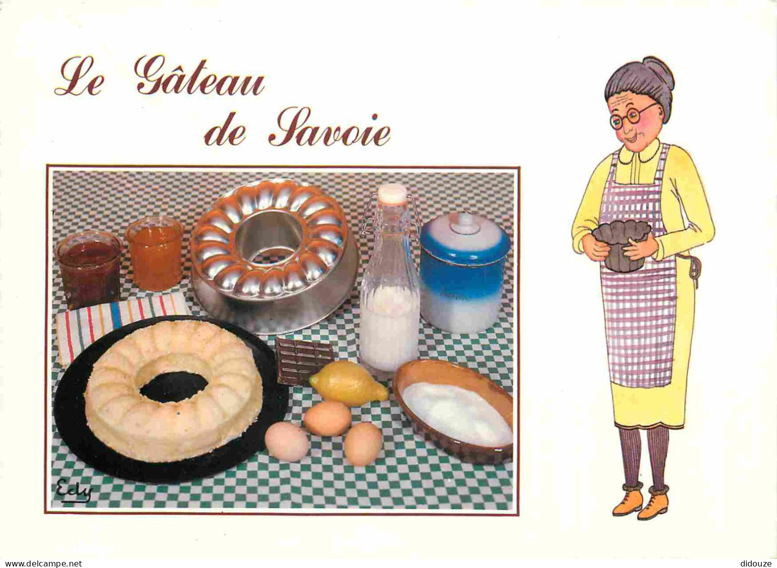 Recettes De Cuisine - Gateau De Savoie - Illustration - Gastronomie - CPM - Voir Scans Recto-Verso - Recettes (cuisine)