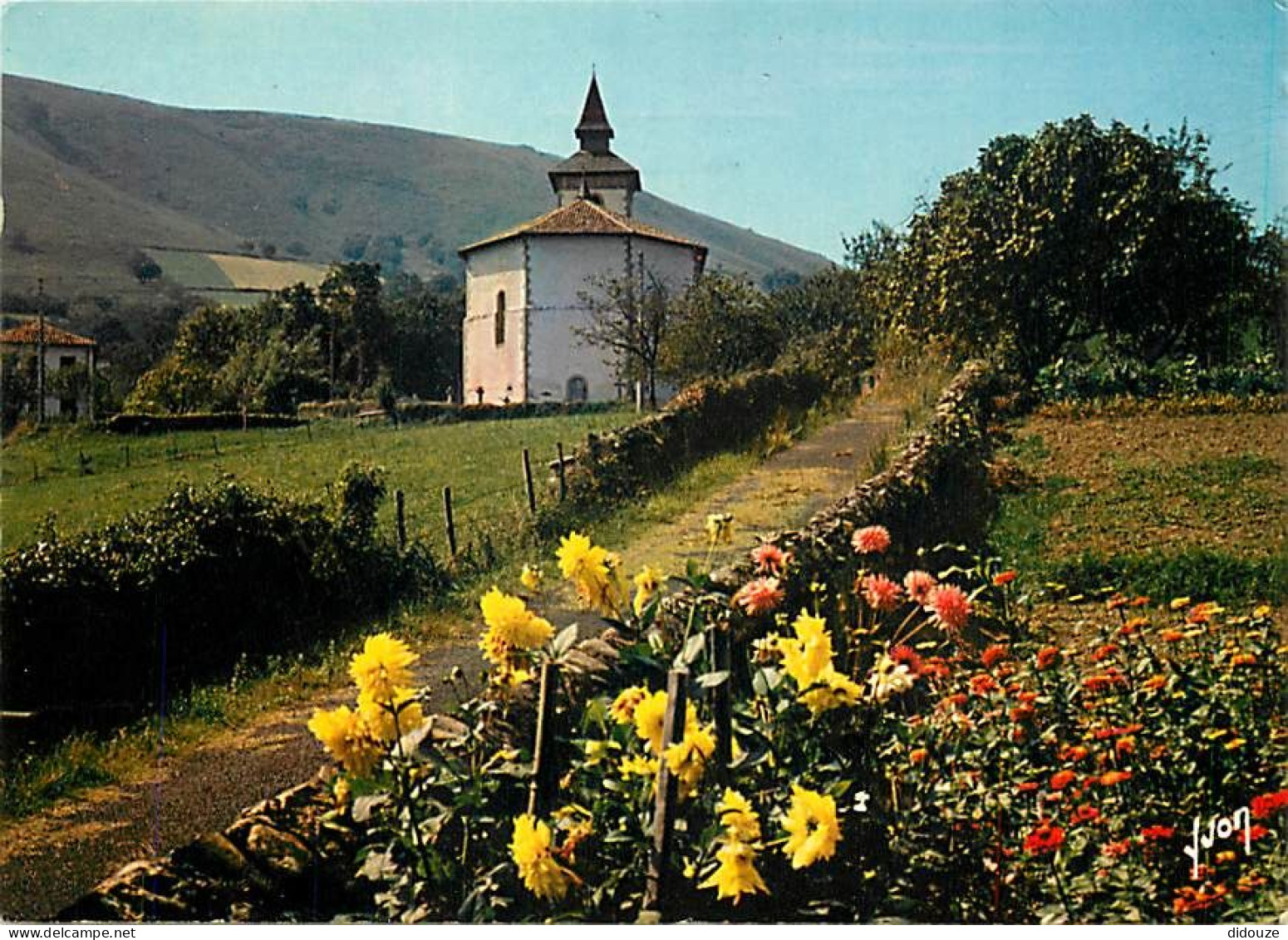 64 - Itxassou - L'Eglise - Fleurs - Flamme Postale De Biarritz - CPM - Voir Scans Recto-Verso - Itxassou