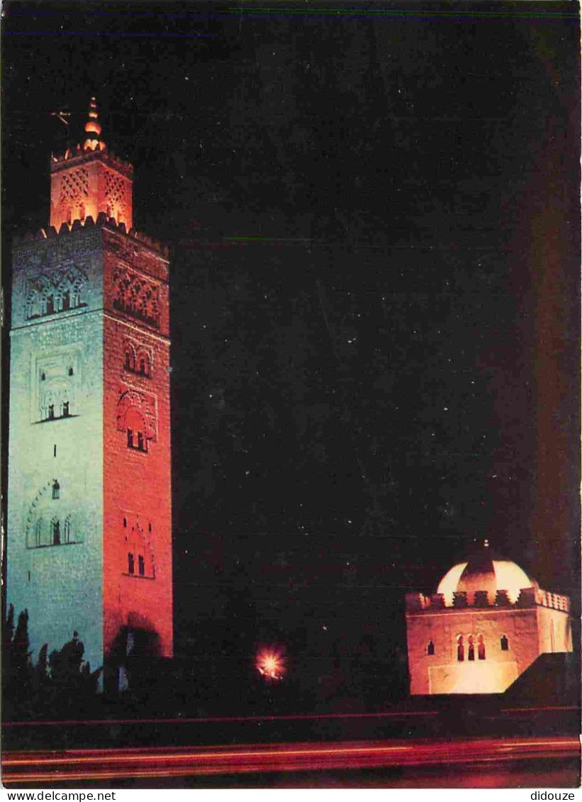 Maroc - Marrakech - La Koutoubia - Vue De Nuit - CPM - Carte Neuve - Voir Scans Recto-Verso - Marrakech