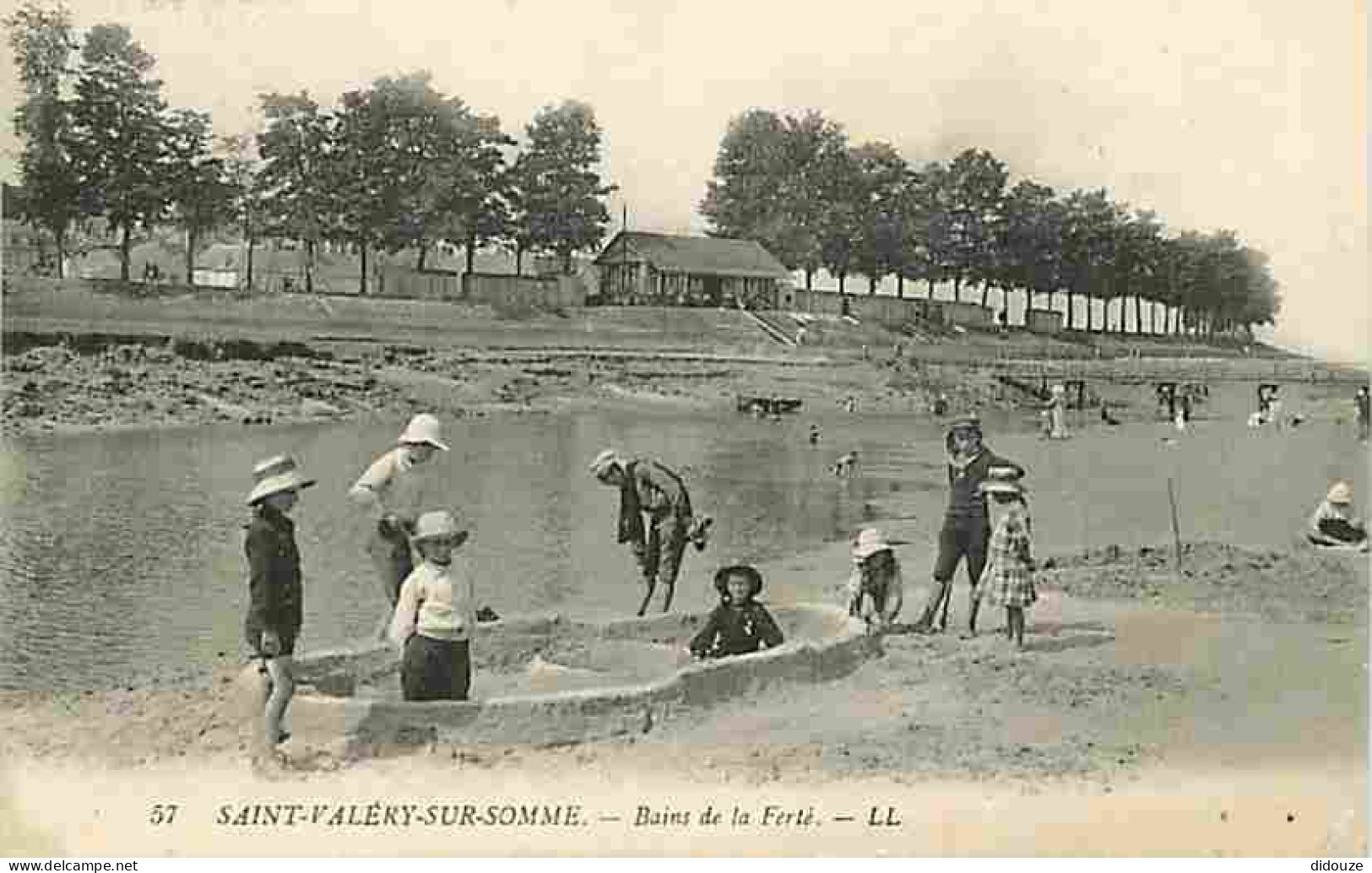 80 - Saint Valéry Sur Somme - Bains De La Ferté - Animée - Correspondance - Oblitération Ronde De 1912 - CPA - Voir Scan - Saint Valery Sur Somme