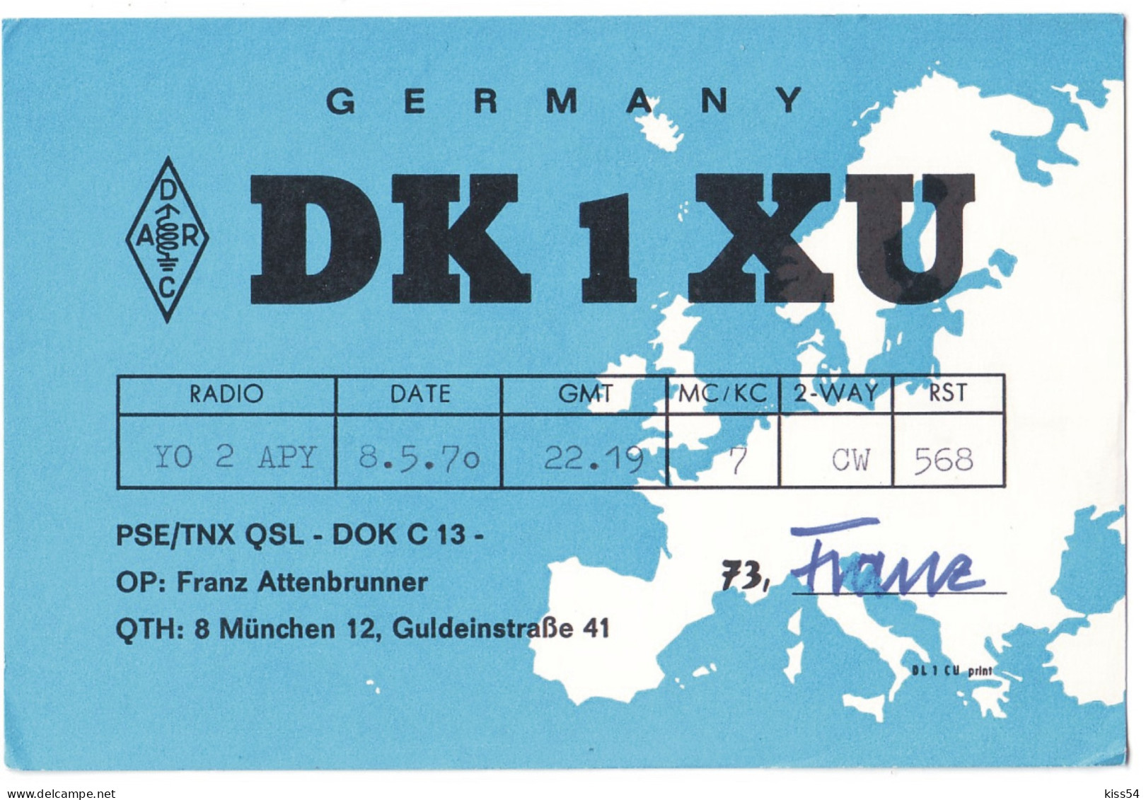 Q 12 - 205 GERMANY, Radio - 1970 - Amateurfunk