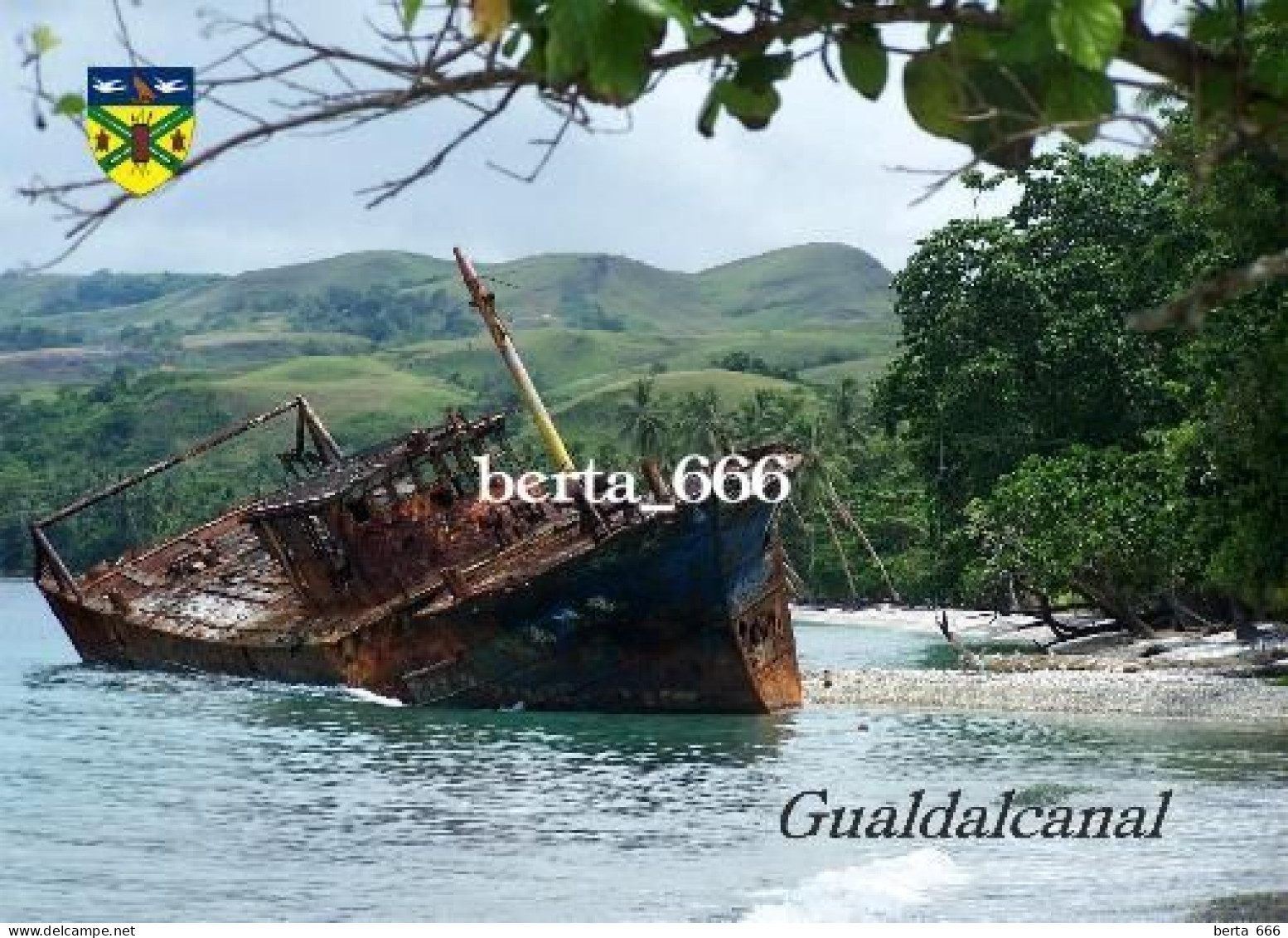 Solomon Islands Guadalcanal Shipwreck New Postcard - Salomoninseln