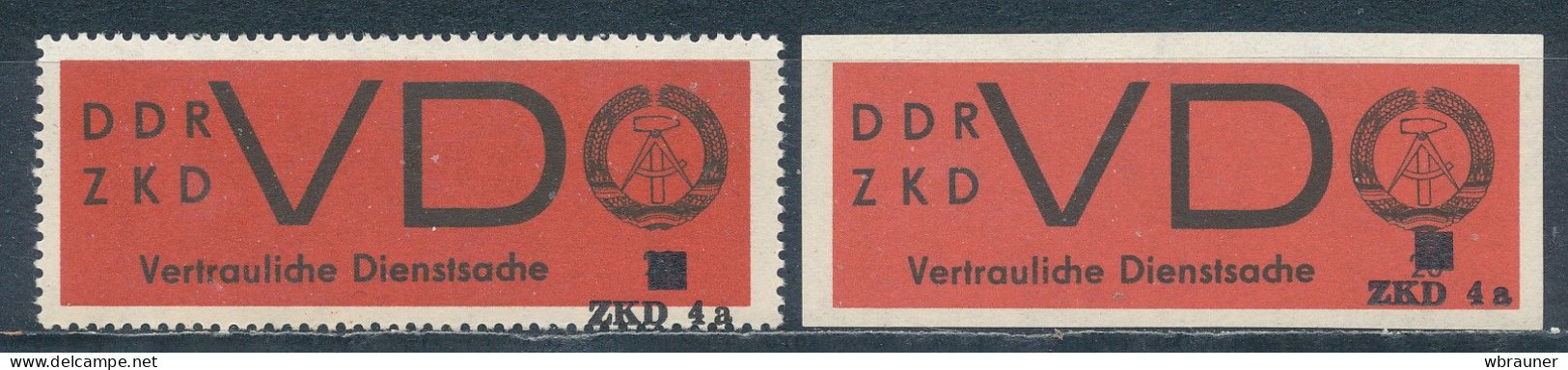 DDR Dienstmarken D 3 Mit Eindruck ZKD 4a Gezähnt Und Ungezähnt ** Mi. - - Mint