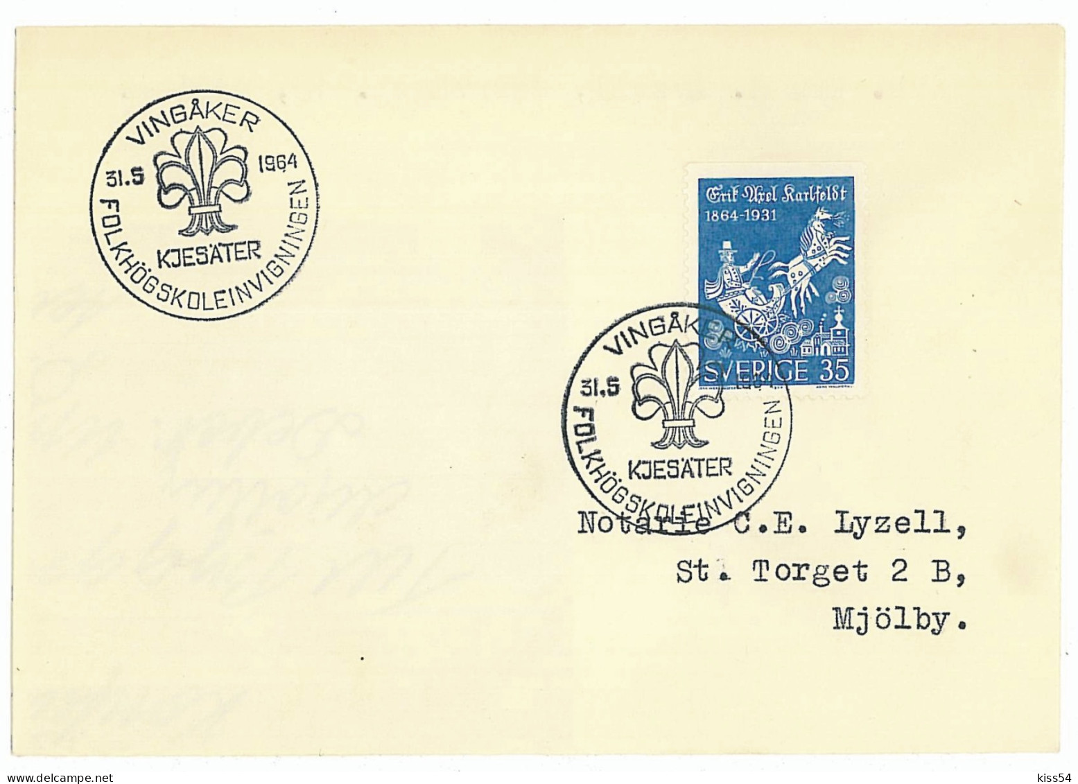SC 66 - 692 Scout SWEDEN - Cover - Used - 1964 - Cartas & Documentos