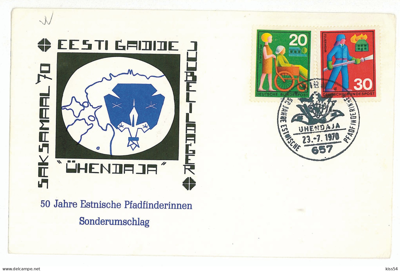 SC 66 - 677-a Scout GERMANY - Cover - Used - 1970 - Cartas & Documentos