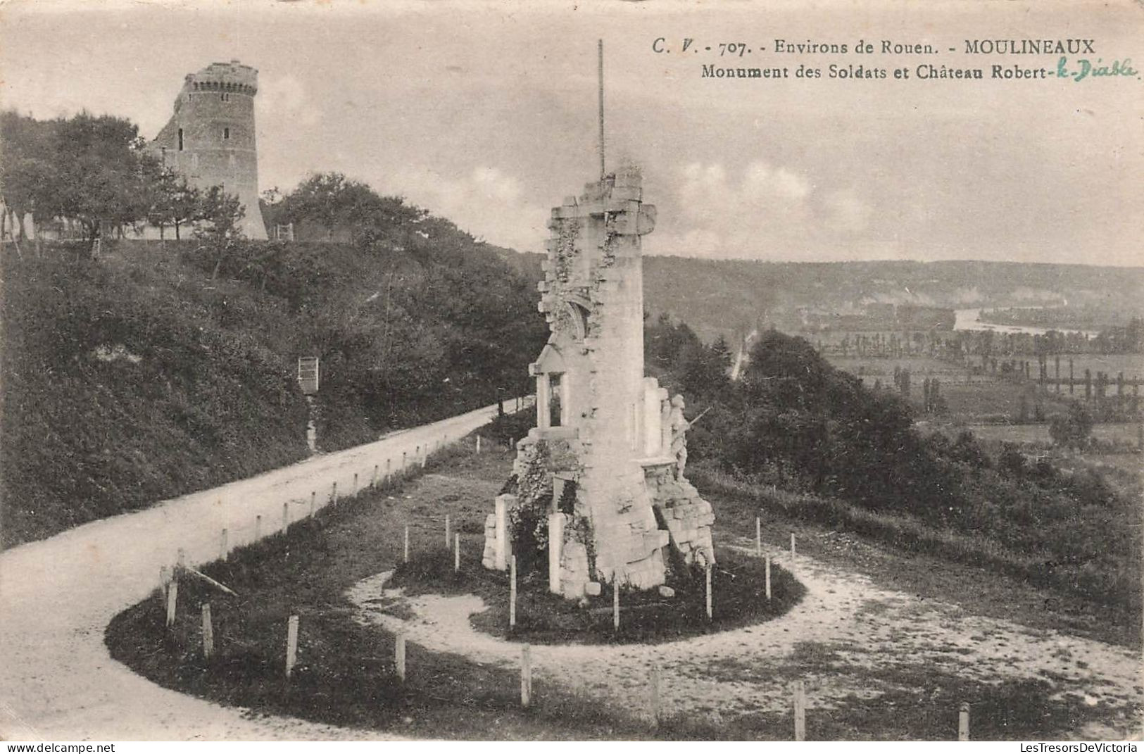FRANCE - Moulineaux - Environs De Rouen - Monument Des Soldats Et Château Robert - Carte Postale Ancienne - Rouen