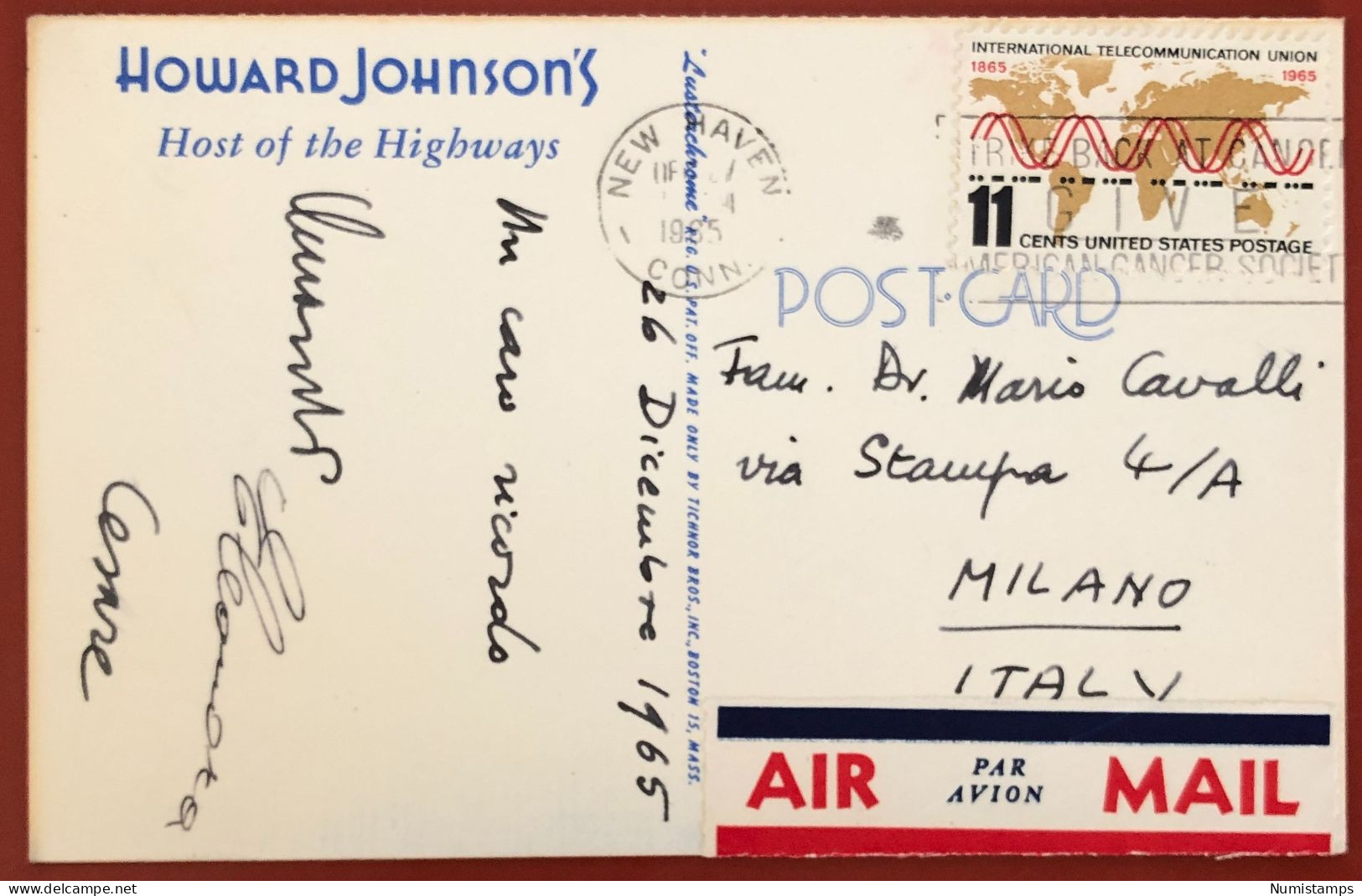 Howard Johnson's, Host Of The Highways - Massachusetts - 1965 (c574) - Autres & Non Classés