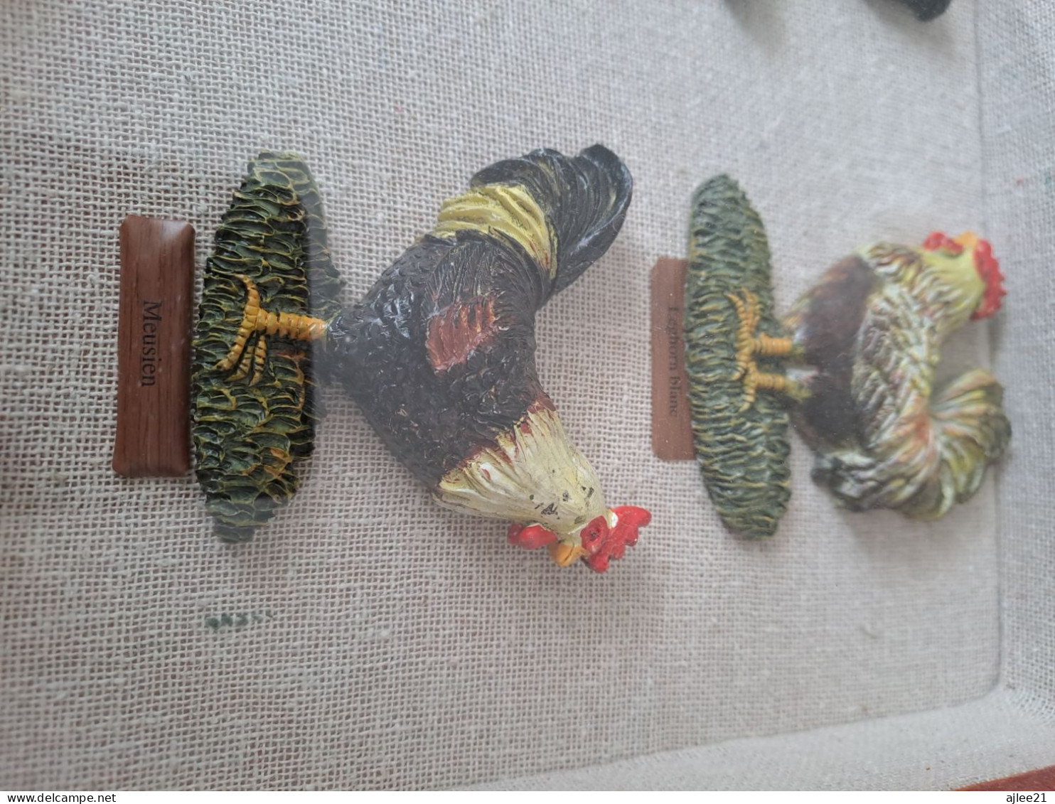 Cadre Figurant Differente Race De Poules Et De Coqs.  3 D. - Arte Popolare