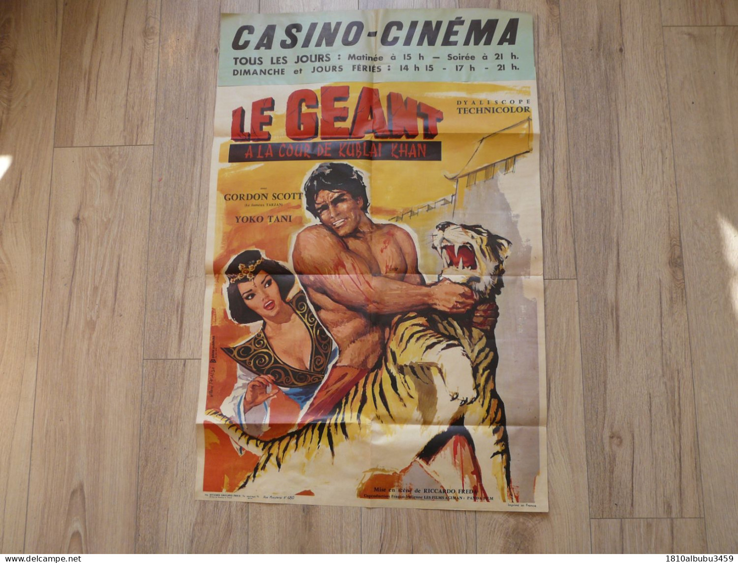 AFFICHE ANCIENNE ORIGINALE - LE GEANT à La Cour De Kublai Khan Avec Gordon Scott (Tarzan) - YOKO TANI - Affiches