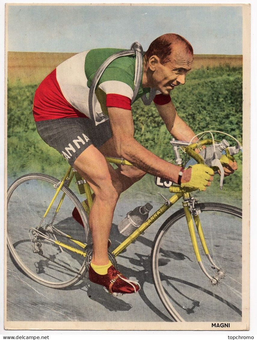 Fiorenzio MAGNI Carte Photo Grand Format (18cm X 24cm) Sports Coureur Cycliste Vélo Cyclisme Cycles GANNA - Verzamelingen