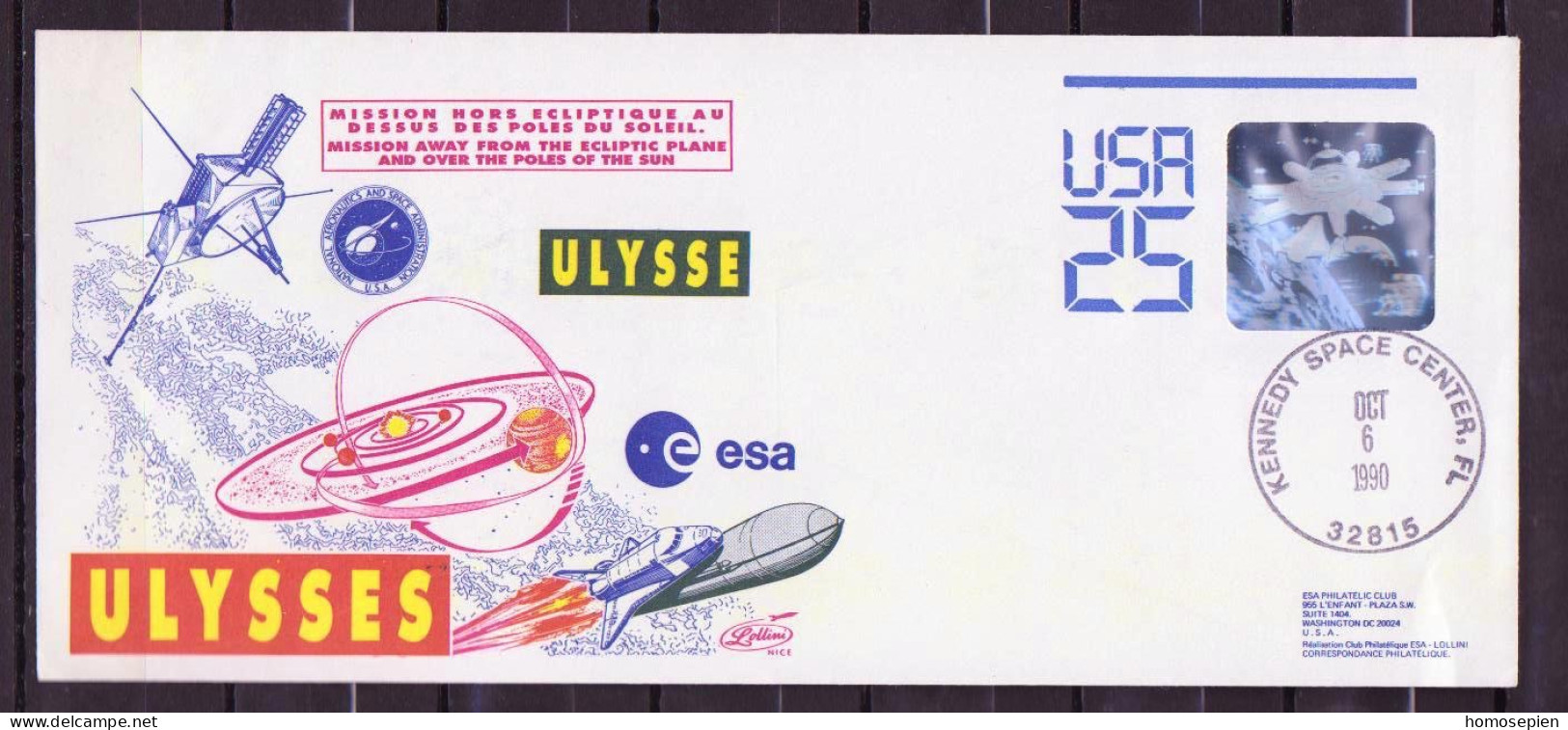 Espace 1990 10 06 - ESA - Programme ULYSSE - Mission STS 41 - Maxi Enveloppe - Europe