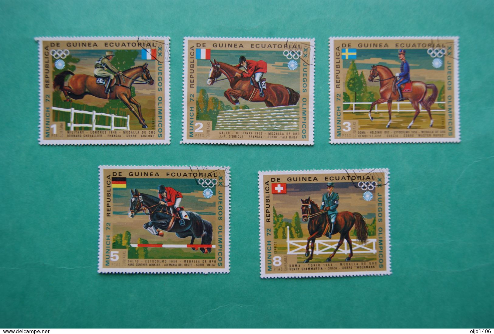 Republica  Guinea - Briefmarke, Reitsport, Pferd - Olympia - Munich 72 / München - Guinee (1958-...)