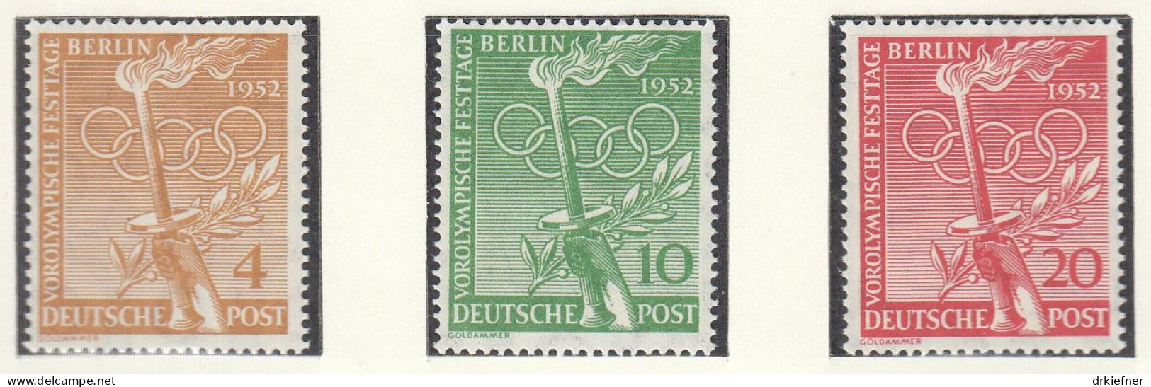 BERLIN  88-90, Ungebraucht *, Vorolympische Festtage, 1952 - Ungebraucht