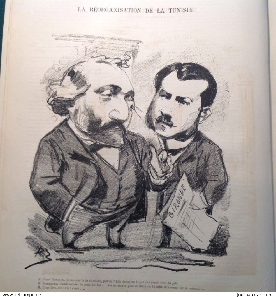 1882 LE MONDE PARISIEN - PERMIS CIRCULATION - GAMBETTA Léon RENAULT - RÉORGANISATION DE LA TUNISIE - St. QUENTIN - Magazines - Before 1900