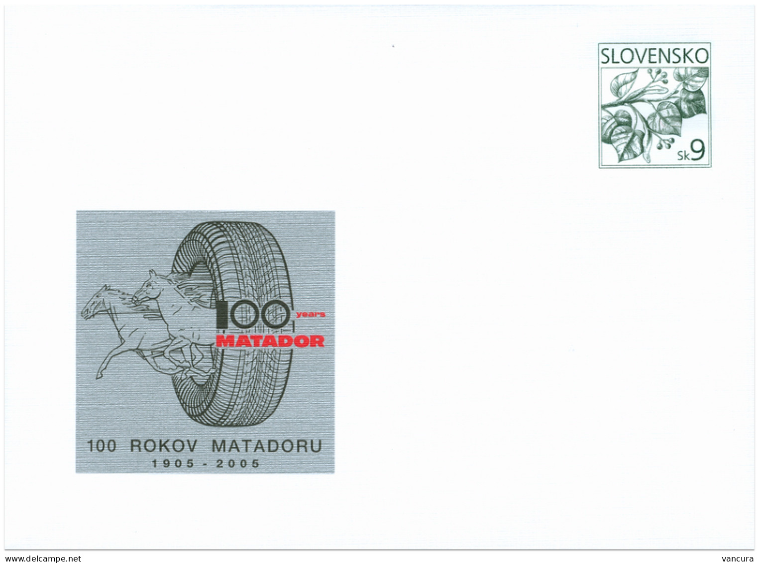 COB 71 Slovakia  100 Years Of Matador 2005 PR Pneu Factory - Enveloppes